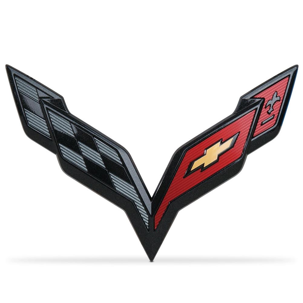 Corvette GM Crossed Flags Emblem - Carbon Flash : C7 Stingray, Z51 –