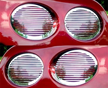 Corvette Taillight Grilles Billet Style - Polished Stainless Steel 4 Pc. Set : 1997-2004 C5 & Z06