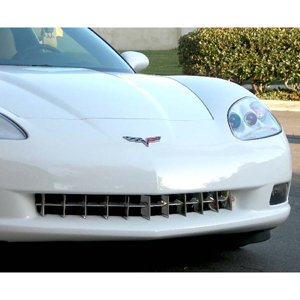 Corvette Front Lower Grille Retro Style - Polished Stainless Steel : 2005-2013 C6 Base