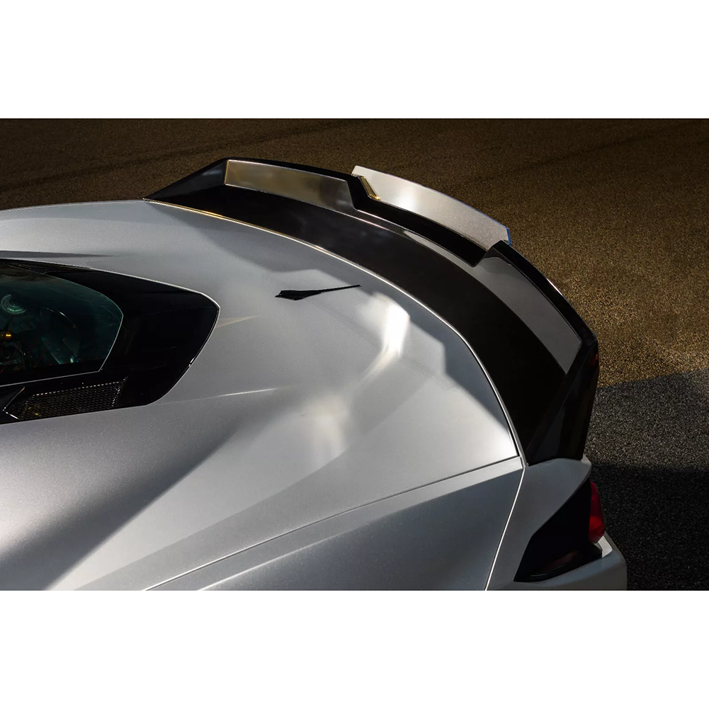 C8 Corvette Rear Spoiler Wicker Bill Style - Satin Black : Base, Z51