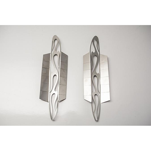 Corvette Side Grilles (Set) -Polished Flame Style : 2005-2013 C6 Base