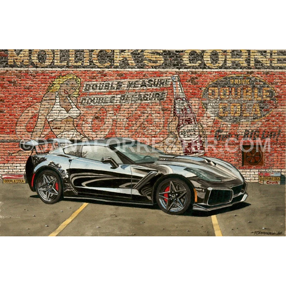 Dana Forrester Corvette Print "Double Trouble” - Black C7 ZR1