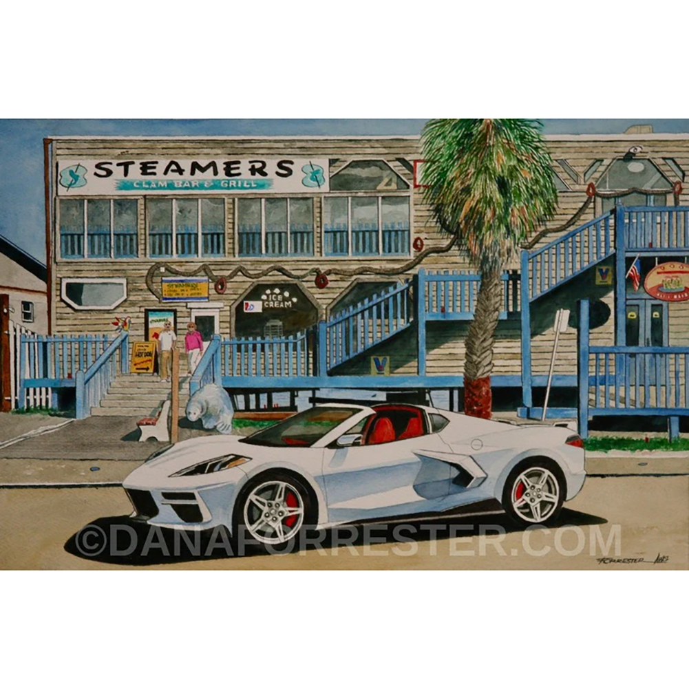 Dana Forrester Corvette Print "Florida Clam Shack” -Ceramic Matrix Gray C8