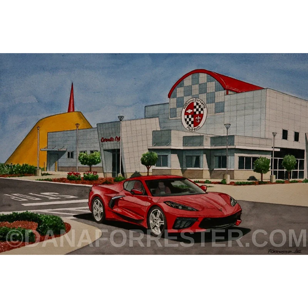 Dana Forrester Corvette Print "Star of the Show” - Torch Red C8