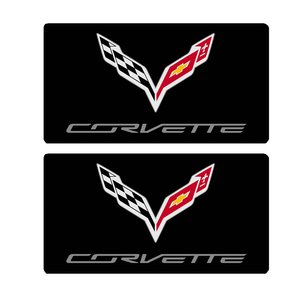 C7 Corvette Logo Sun Visor Label Cover Decal - Set of 2 Domed : 2014-2019