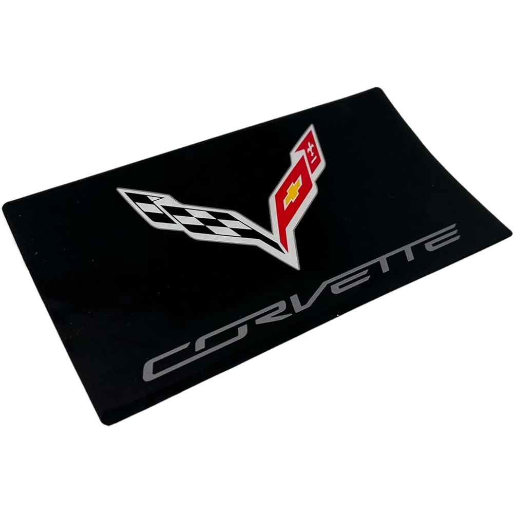 C7 Corvette Logo Sun Visor Label Cover Decal - Set of 2 Domed : 2014-2019