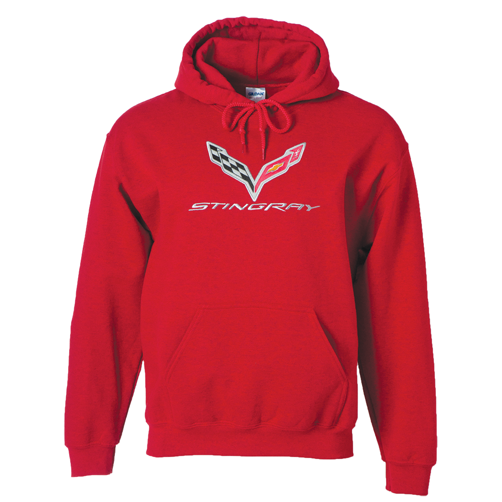 C8 Corvette Screen Printed Sweatshirt Hoodie : Red - Medium