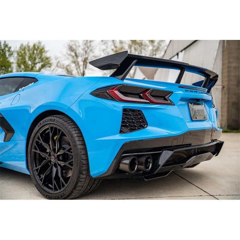 Corvette C8 Corsa RWD 3in Valved Cat-Back Delete w/ NPP w/4.5in CF Black PVD Tips 2020-2024