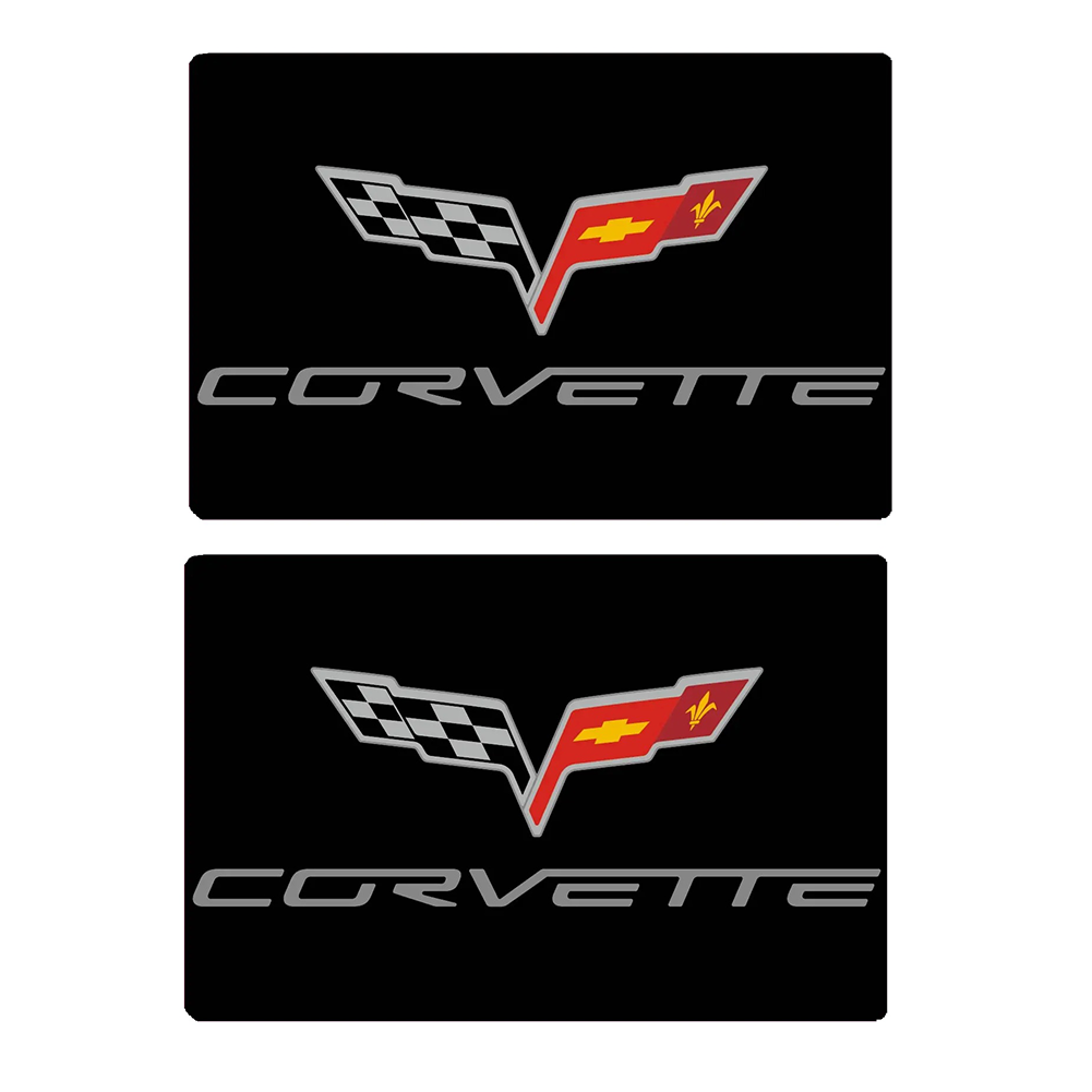 C6 Corvette Logo Sun Visor Label Cover Decal - Set of 2 Domed : 2005 - 2013