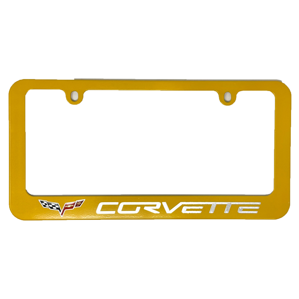 Corvette Color- Millennium Yellow Matched License Plate Frame C6 2005-2013 C6