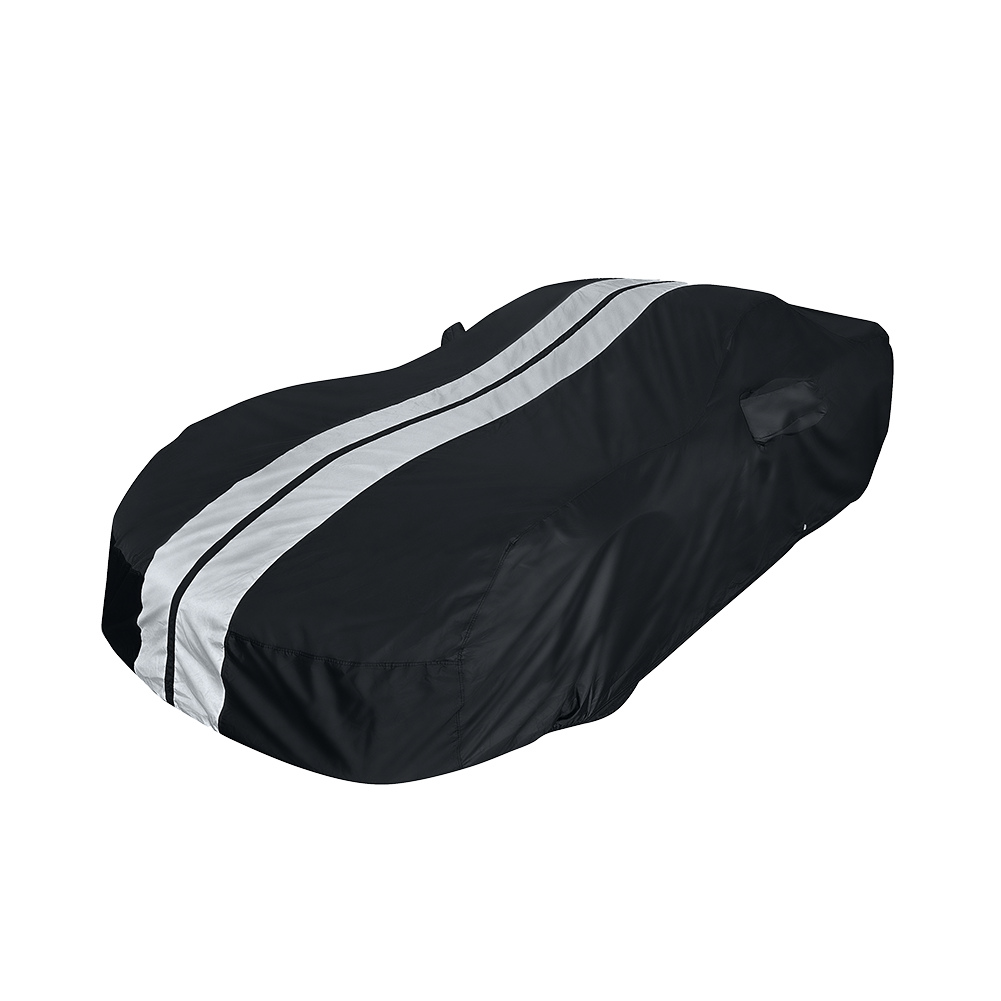 Corvette Ultraguard Plus Car Cover - Indoor/Outdoor Protection - Black W/ Gray Stripes : 2005-2013 C6, Z06, ZR1, Grand Sport