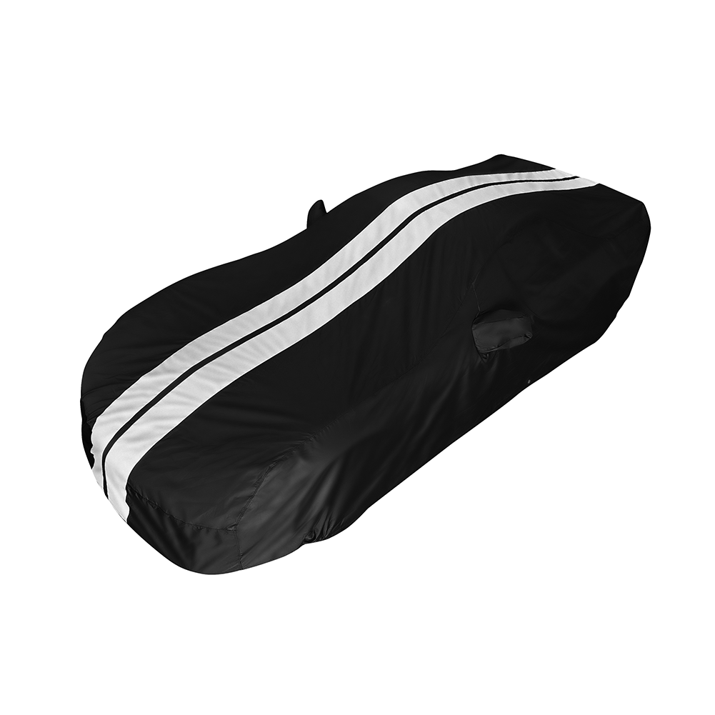 Corvette Ultraguard Plus Car Cover - Indoor/Outdoor Protection - Black W/ Gray Stripes : 2005-2013 C6, Z06, ZR1, Grand Sport