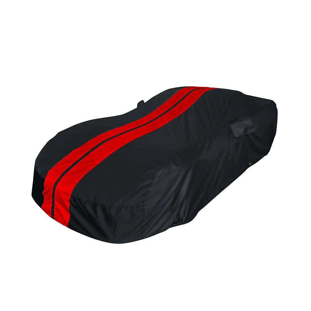 Corvette Ultraguard Plus Car Cover - Indoor/Outdoor Protection - Black W/ Red Stripes : 2005-2013 C6, Z06, ZR1, Grand Sport