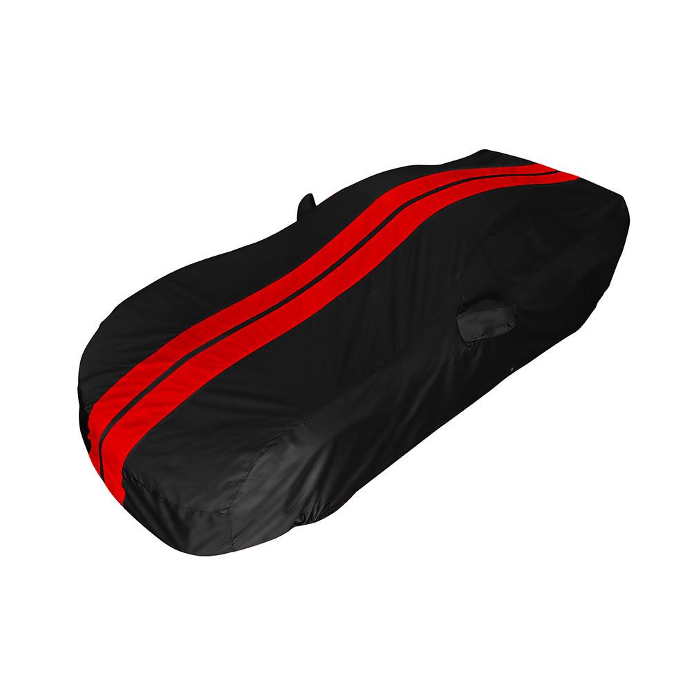 Corvette Ultraguard Plus Car Cover - Indoor/Outdoor Protection - Black W/ Red Stripes : 2005-2013 C6, Z06, ZR1, Grand Sport