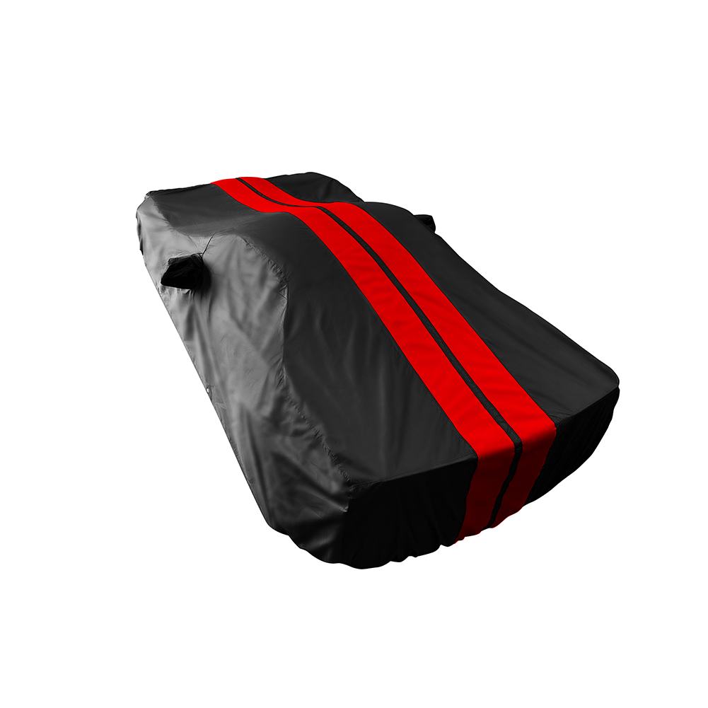 Corvette Ultraguard Plus Car Cover - Indoor/Outdoor Protection - Black W/ Red Stripes : 2005-2013 C6, Z06, ZR1, Grand Sport