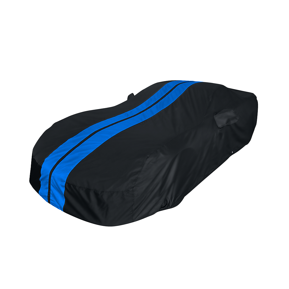 Corvette Ultraguard Plus Car Cover - Indoor/Outdoor Protection - Black W/ Blue Stripes : 2005-2013 C6, Z06, ZR1, Grand Sport