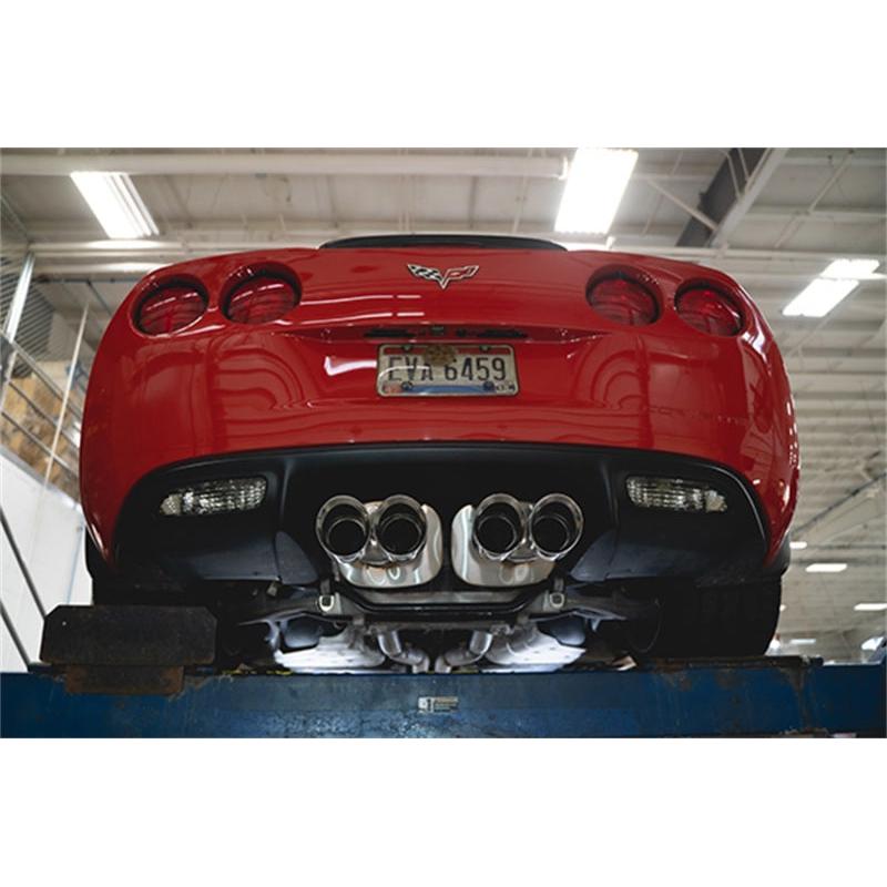 Corsa 06-13 Chevy Corvette C6 Z06 7.0L / 09-13 ZR1 6.2L Polished AxleBack Exhaust w/4.5in Twin Tips