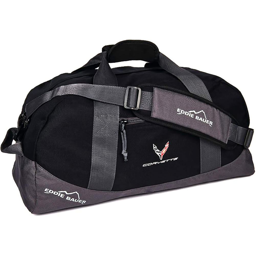 Corvette Next Generation Eddie Bauer Duffle with Cross Flags Logo - Black