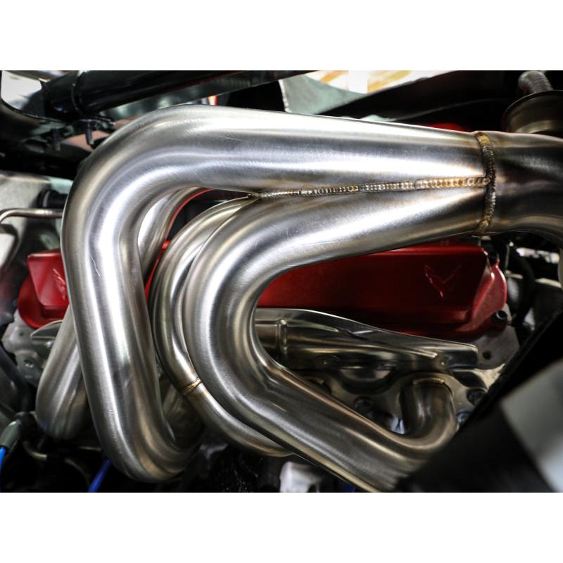 aFe Twisted 304SS Header 2020 Chevy Corvette (C8) 6.2L V8 - Titanium Ceramic Coated