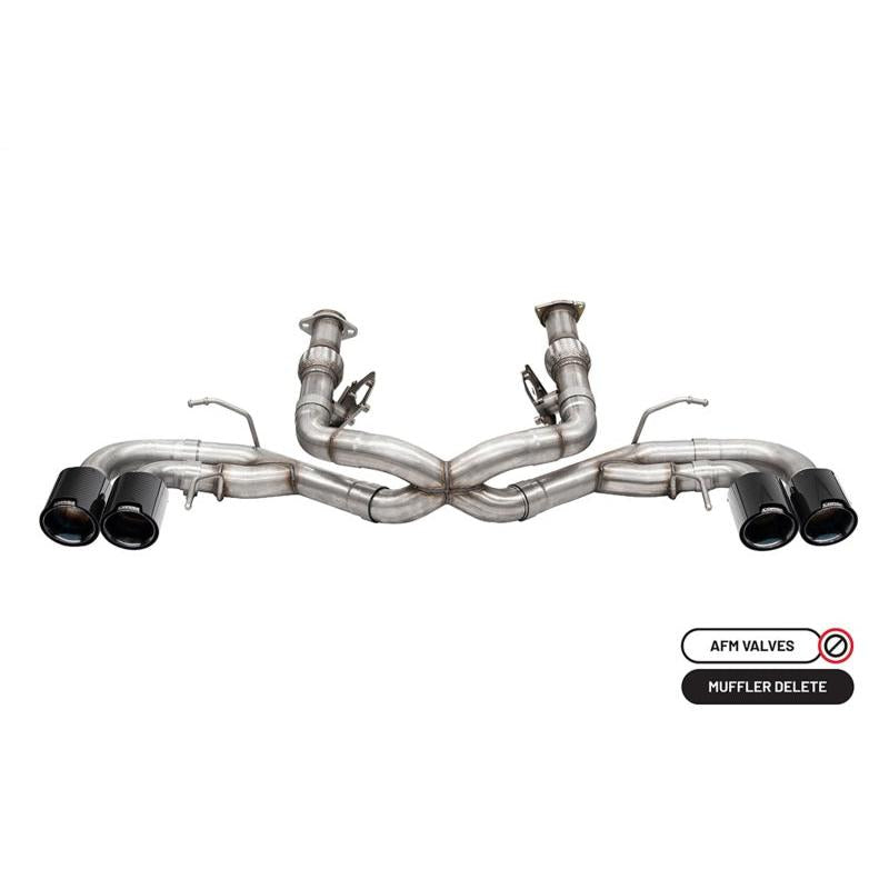 C8 Chevrolet Corvette- Exhaust System Corsa  RWD 3in Track Cat-Back Exhaust Muffler System   w/4.5in CF Black PVDTips 2020-2024