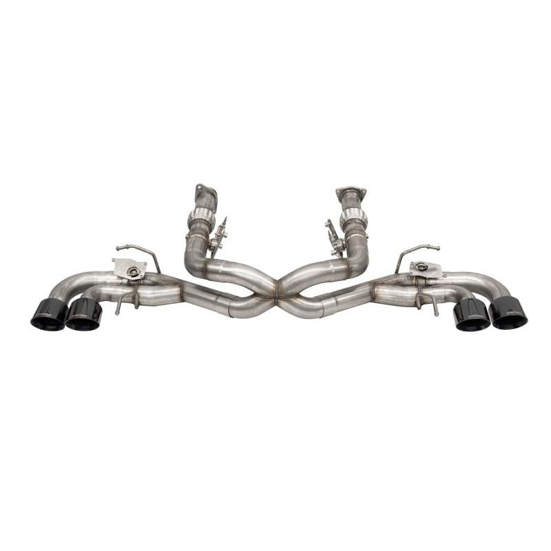 Corsa 2020-2024 Corvette C8 3in Valved Cat-Back 4.5in Blk Quad Tips - Fits Factory NPP Exhaust w/AFM