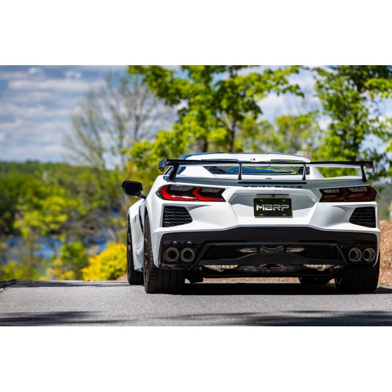 MBRP 20-24 Chevrolet Corvette C8 3in Active Cat Back Quad Split Rear Exit Exhaust w/ AFM Sims