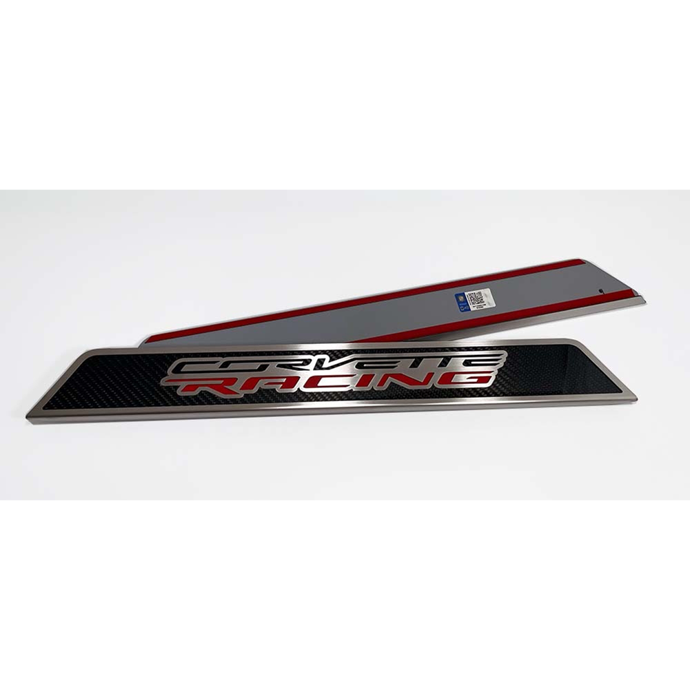 C8 Corvette Door Sills Carbon Fiber W/ Brushed Stainless Corvette Racing