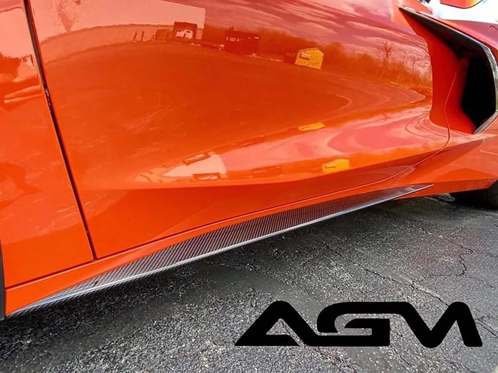 C8 Corvette AGM Corvette Visible Carbon Fiber Rocker Extensions