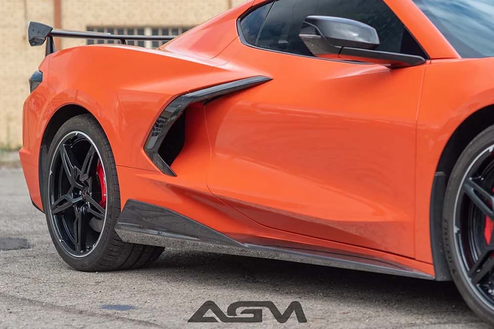 C8 Corvette AGM Corvette Visible Carbon Fiber “5VM” Style Side Skirt