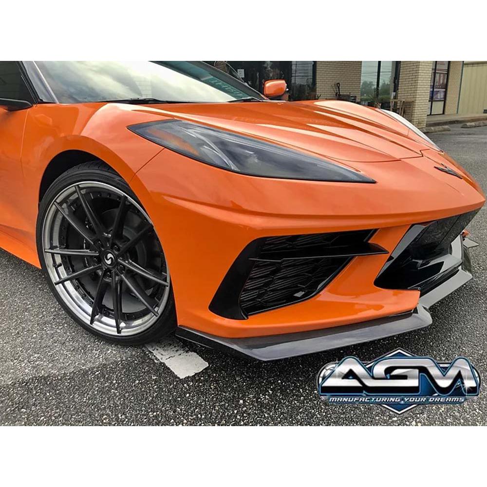 C8 Corvette AGM Corvette Visible Carbon Fiber “5VM” Style Front Splitter