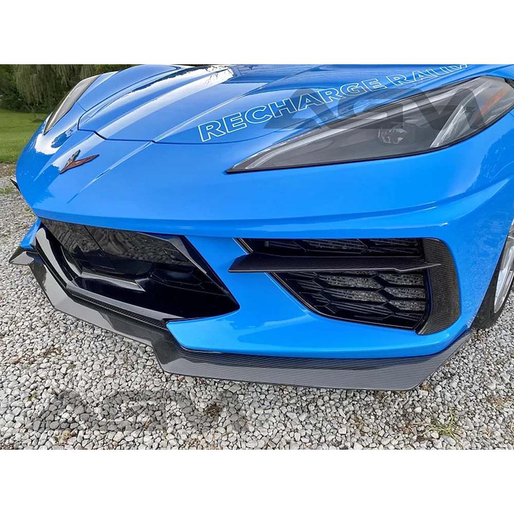 C8 Corvette AGM Corvette Visible Carbon Fiber “5VM” Style Front Splitter