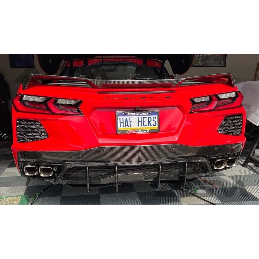 C8 Corvette AGM Visible Carbon Fiber or Carbon Flash Z51 Spoiler and Wickers