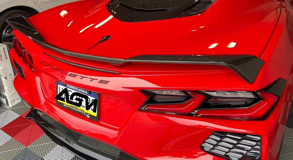 C8 Corvette AGM Visible Carbon Fiber or Carbon Flash Z51 Spoiler and Wickers