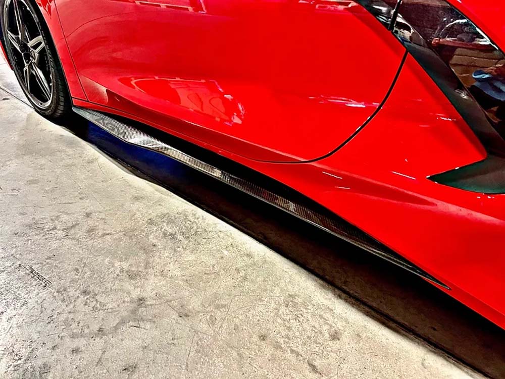 C8 Corvette AGM Corvette Carbon Flash Z06 Style Side Skirts