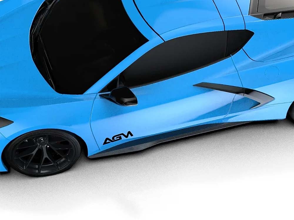 C8 Corvette AGM Corvette Carbon Flash Z06 Style Side Skirts