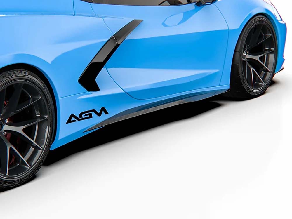 C8 Corvette AGM Corvette Carbon Fiber Z06 Style Side Skirts