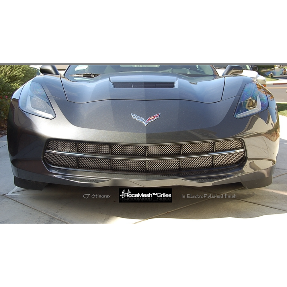 Corvette Lower Valance Grille : C7 Stingray - Black Wrinkle Powder Coated