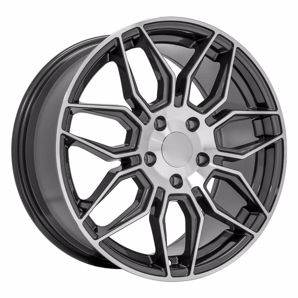 C8 Corvette Z06 Style Reproduction Wheels : Gunmetal With Machined Face