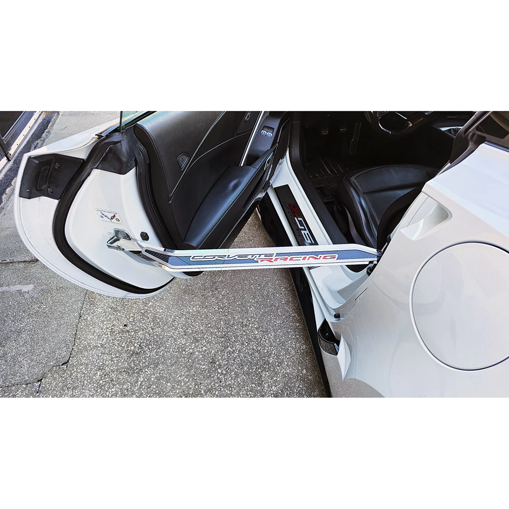 Corvette  Door Prop Stainless w/ Real Carbon Fiber Insert 'Corvette Racing':C7 2014-2019