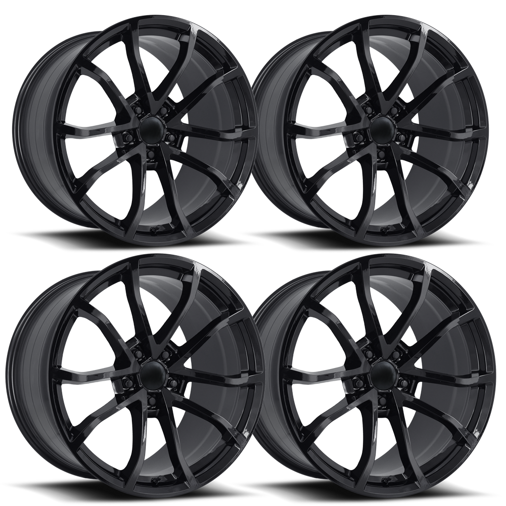 Corvette Centennial Cup Style Flow Formed Reproduction Wheels (Set) : Gloss Black