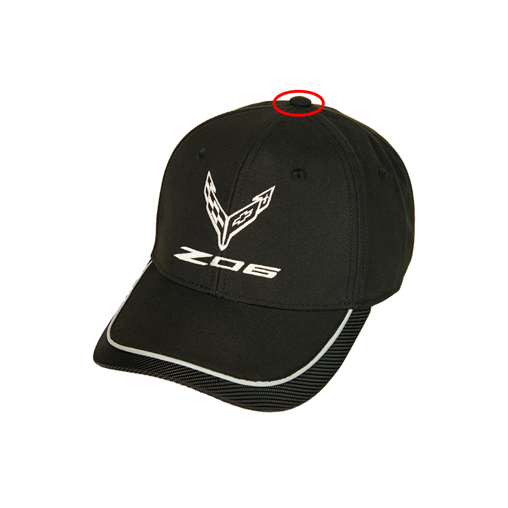 C8 Z06 Corvette Silver Accent Hat / Cap : Black (Blem)