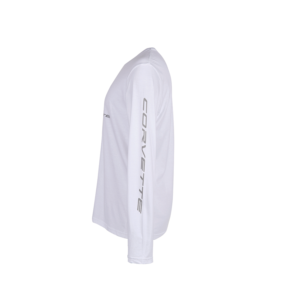 C8 Corvette Long Sleeve Tee : White