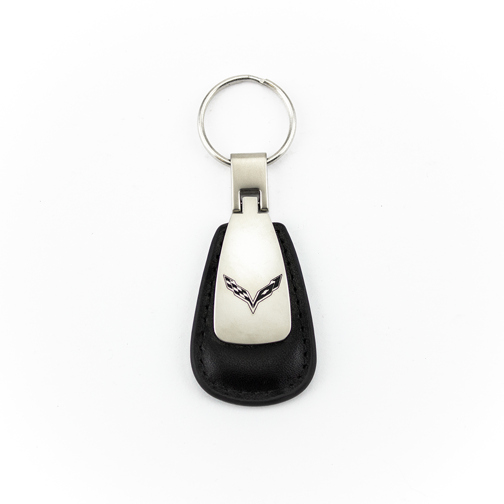 Corvette Leather Teardrop Keychain : C7 2014-2019