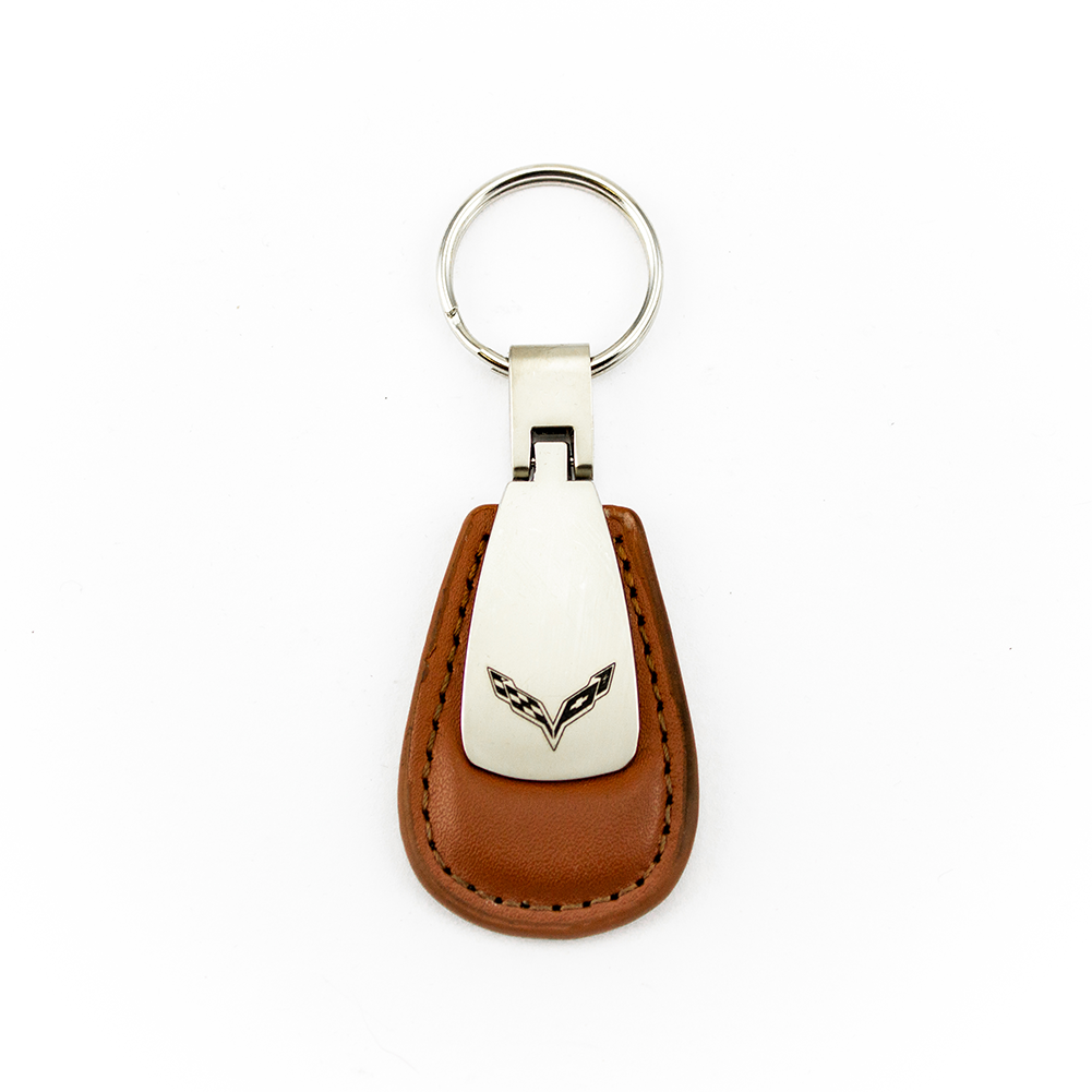 Corvette Leather Teardrop Keychain : C7 2014-2019