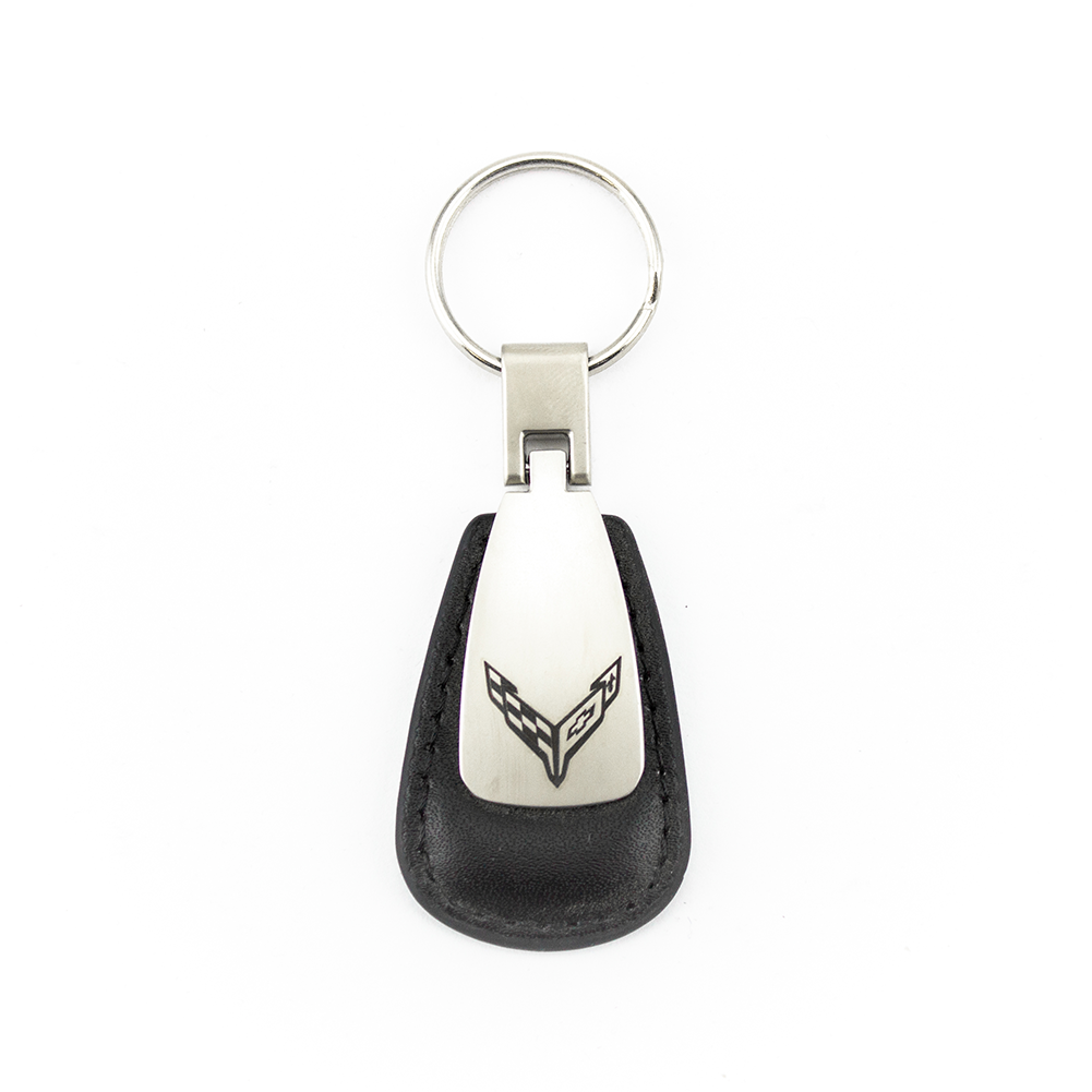 Corvette Leather Teardrop Keychain : C8 2020-2025