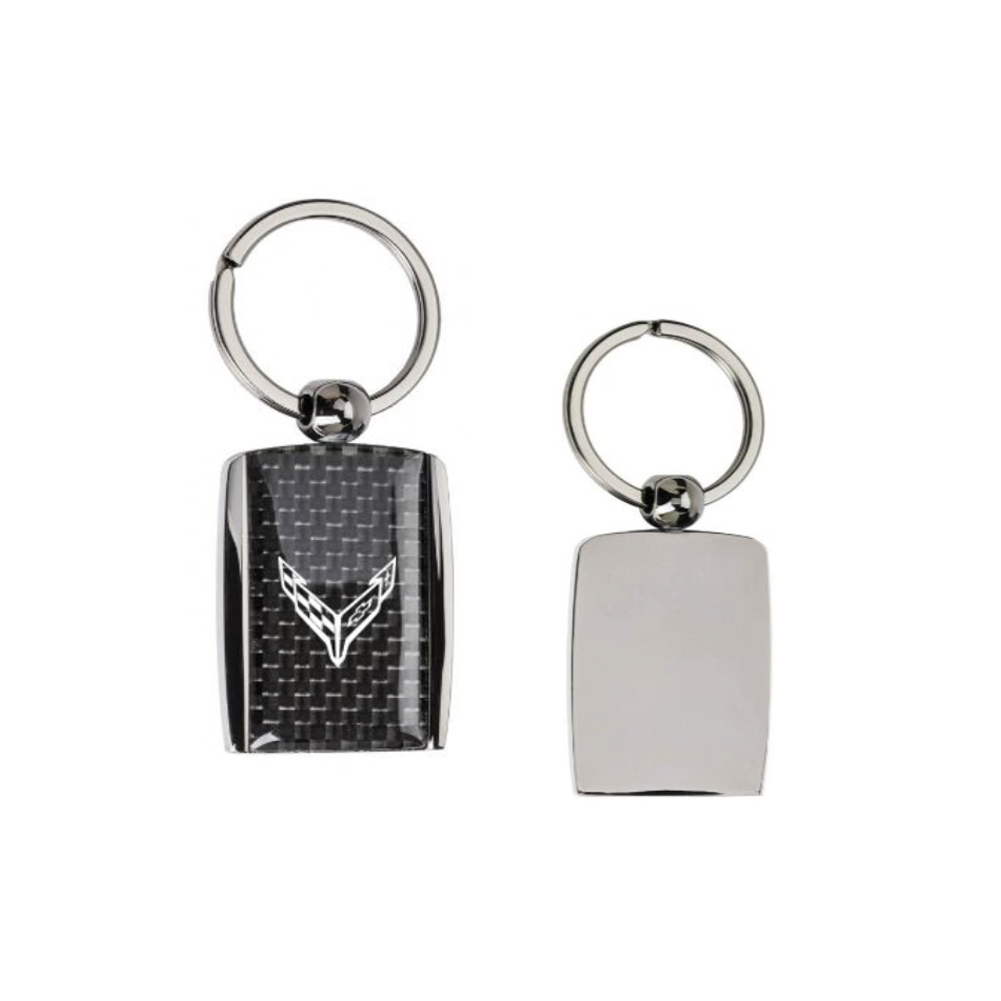 C8 Corvette Carbon Fiber Accent Keychain : C8