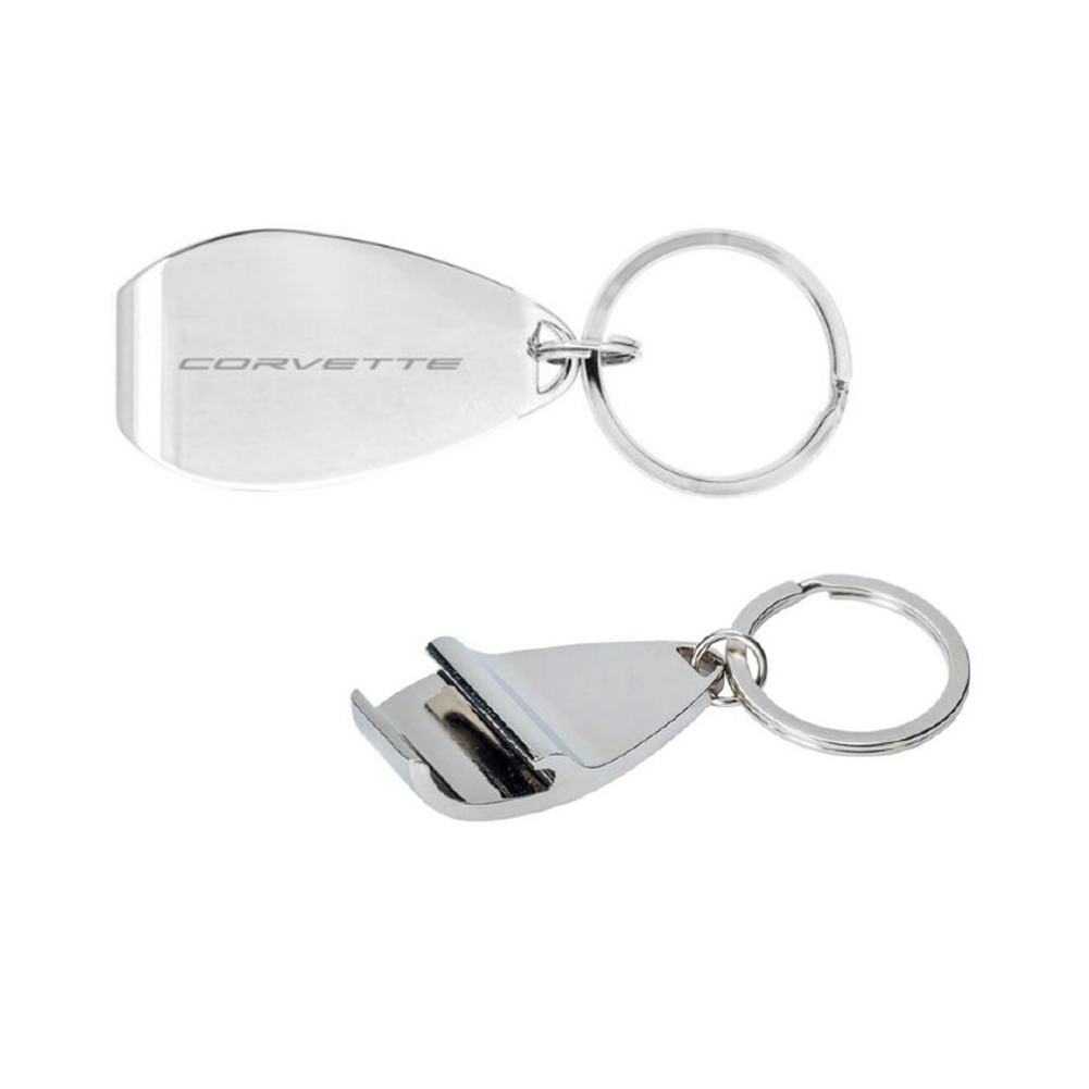 C8 Corvette Silver Bottle Opener Keychain : C8