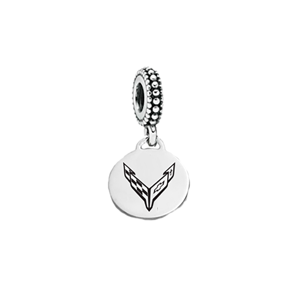 C8 Corvette Dangle Charm : Sterling Silver