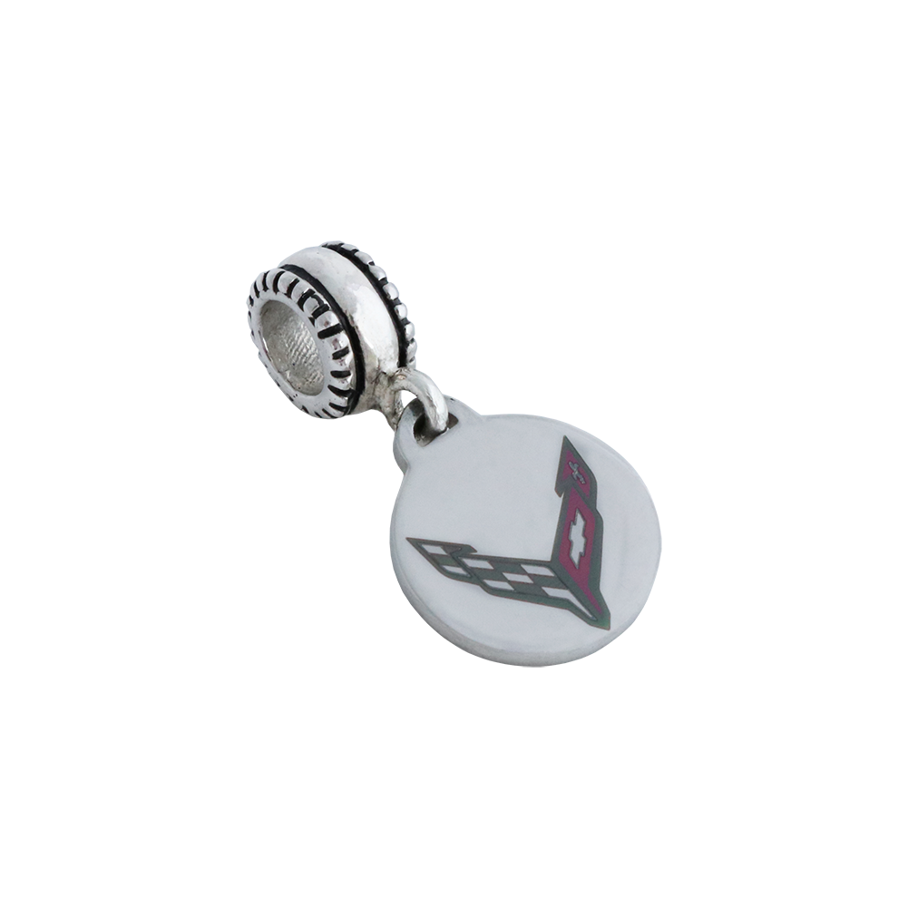 C8 Corvette Pandora Style Color Charm : Sterling Silver