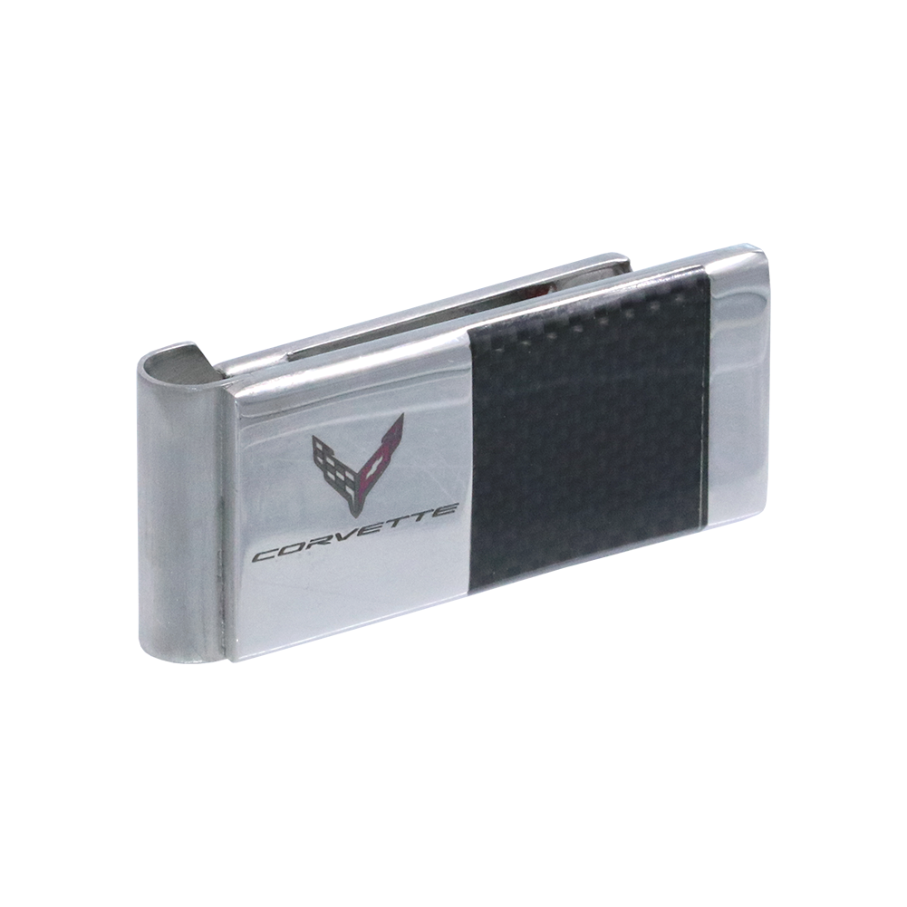 C8 Corvette Money Clip : Script and Flags